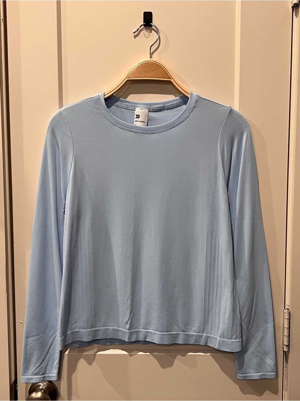 All in motion..Pale Blue Long-Sleeve Crew Performance Top. Never worn